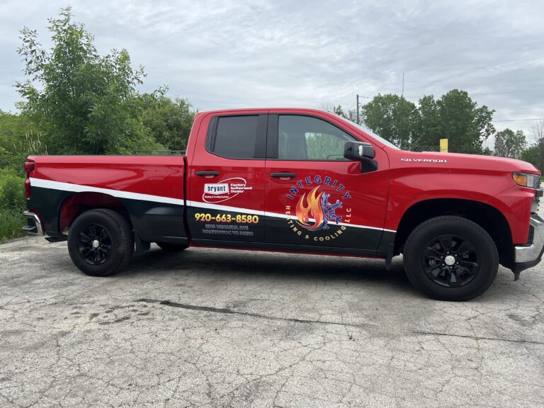 Finished partial truck wrap