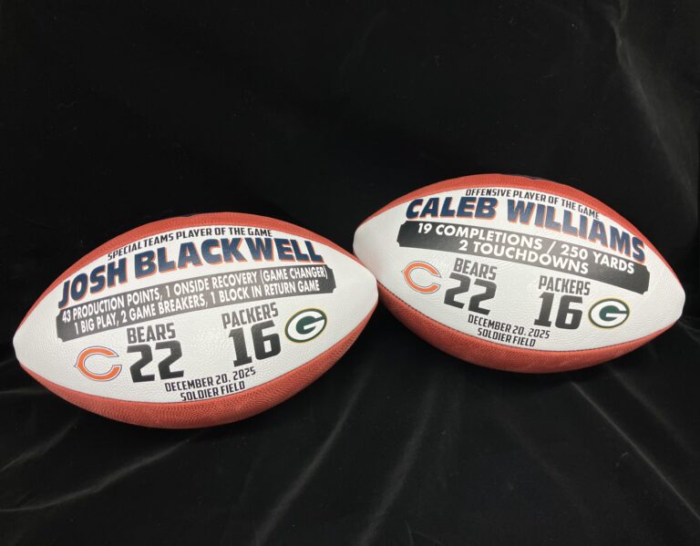 Game Balls for Chicago Bears Players of the Game